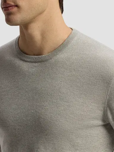 Ralph Lauren Purple Label Men's Cashmere-Jersey Long-Sleeve Sweater - Pearl Grey Heather | Thumbnail 5 Ralph Lauren Purple Label Men's Cashmere-Jersey Long-Sleeve Sweater - Pearl Grey Heather | Thumbnail 5