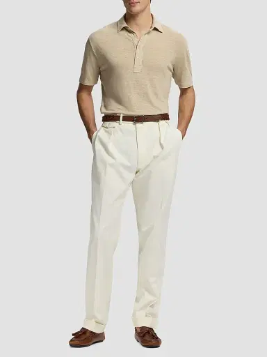 Ralph Lauren Purple Label Men's Linen-Jersey Short-Sleeve Polo Shirt - Champagne - Size XXL | Thumbnail 2 Ralph Lauren Purple Label Men's Linen-Jersey Short-Sleeve Polo Shirt - Champagne - Size XXL | Thumbnail 2