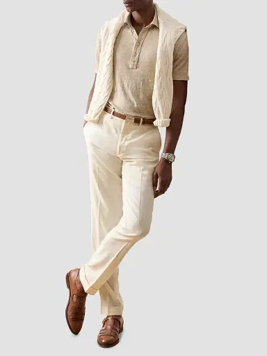 Ralph Lauren Purple Label Men's Linen-Jersey Short-Sleeve Polo Shirt - Champagne - Size XXL | Thumbnail 7 Ralph Lauren Purple Label Men's Linen-Jersey Short-Sleeve Polo Shirt - Champagne - Size XXL | Thumbnail 7