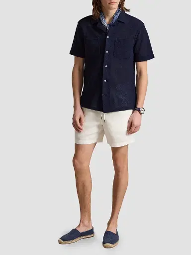 Polo Ralph Lauren Men's Pointelle Textured Short-Sleeve Shirt - Cruise Navy | Thumbnail 2 Polo Ralph Lauren Men's Pointelle Textured Short-Sleeve Shirt - Cruise Navy | Thumbnail 2