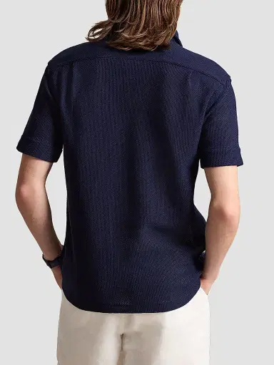 Polo Ralph Lauren Men's Pointelle Textured Short-Sleeve Shirt - Cruise Navy | Thumbnail 3 Polo Ralph Lauren Men's Pointelle Textured Short-Sleeve Shirt - Cruise Navy | Thumbnail 3