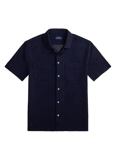 Polo Ralph Lauren Men's Pointelle Textured Short-Sleeve Shirt - Cruise Navy | Thumbnail 1 Polo Ralph Lauren Men's Pointelle Textured Short-Sleeve Shirt - Cruise Navy | Thumbnail 1