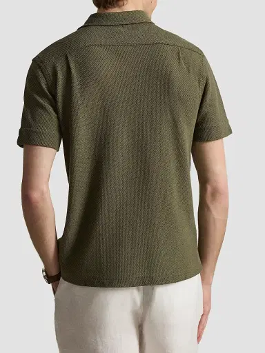 Polo Ralph Lauren Men's Pointelle Textured Short-Sleeve Shirt - Cruise Olive | Thumbnail 3 Polo Ralph Lauren Men's Pointelle Textured Short-Sleeve Shirt - Cruise Olive | Thumbnail 3