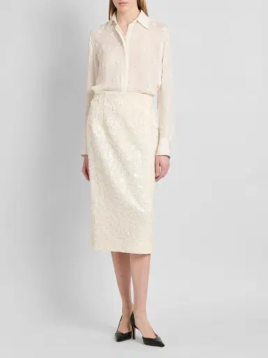 Kiton Women's Sequined Pencil Midi Skirt | Thumbnail 2 Kiton Women's Sequined Pencil Midi Skirt | Thumbnail 2