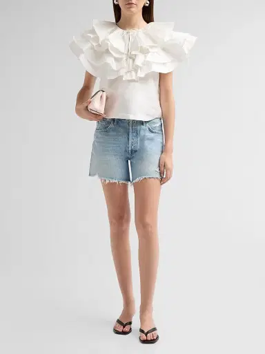 AKNVAS Women's Linda Taffeta Cape Top - Cream | Thumbnail 2 AKNVAS Women's Linda Taffeta Cape Top - Cream | Thumbnail 2