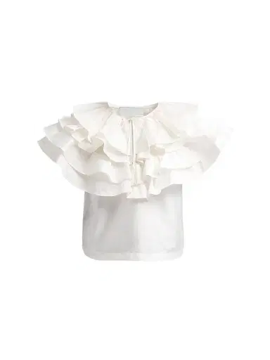 AKNVAS Women's Linda Taffeta Cape Top - Cream | Thumbnail 1 AKNVAS Women's Linda Taffeta Cape Top - Cream | Thumbnail 1