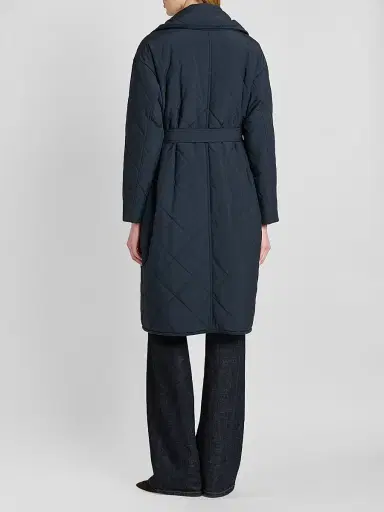 Kiton Women's Quilted Belted Trench Coat - Blue | Thumbnail 3 Kiton Women's Quilted Belted Trench Coat - Blue | Thumbnail 3