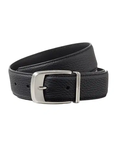 Zegna Men's Leather Belt - Black | Thumbnail 1 Zegna Men's Leather Belt - Black | Thumbnail 1