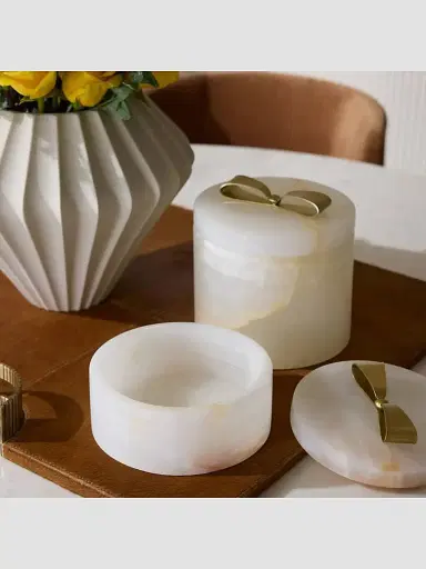 Arteriors Monet Large Container - White | Thumbnail 4 Arteriors Monet Large Container - White | Thumbnail 4