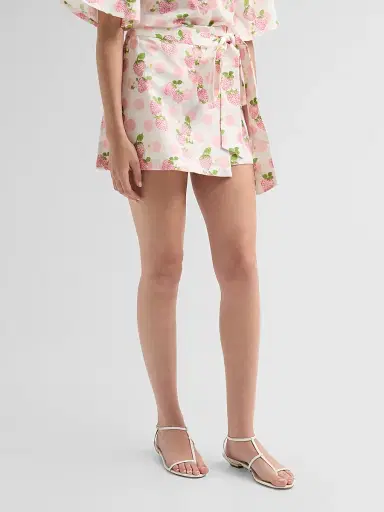 Verandah Women's Bejewelled Wrap Mini Skirt - Blush Berries | Thumbnail 4 Verandah Women's Bejewelled Wrap Mini Skirt - Blush Berries | Thumbnail 4