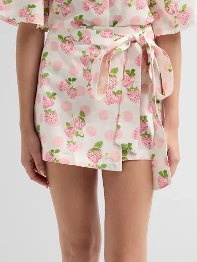 Verandah Women's Bejewelled Wrap Mini Skirt - Blush Berries | Thumbnail 5 Verandah Women's Bejewelled Wrap Mini Skirt - Blush Berries | Thumbnail 5