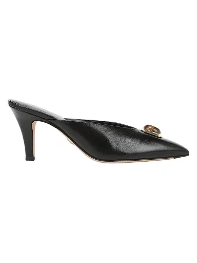 Veronica Beard Women's Rochelle 75MM Cabochon Leather Mules - Black | Thumbnail 1 Veronica Beard Women's Rochelle 75MM Cabochon Leather Mules - Black | Thumbnail 1