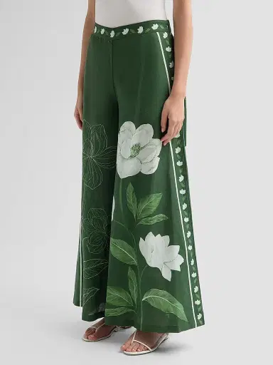 VERANDAH Women's Bejewelled Magnolia Flared Pants | Thumbnail 4 VERANDAH Women's Bejewelled Magnolia Flared Pants | Thumbnail 4