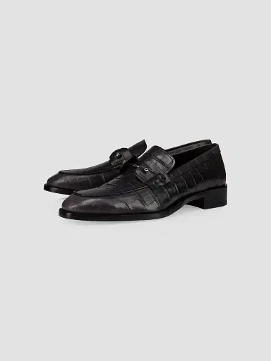Christian Louboutin Men's Chambelimoc Patinated Leather Loafers - Phantom Grey - Size 13 | Thumbnail 2 Christian Louboutin Men's Chambelimoc Patinated Leather Loafers - Phantom Grey - Size 13 | Thumbnail 2