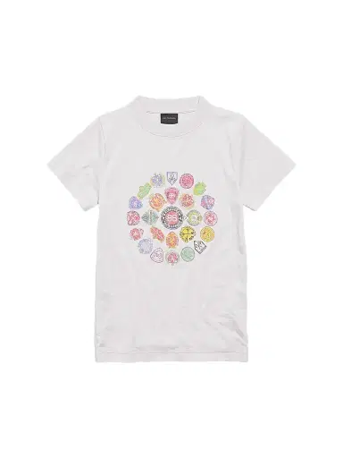 Balenciaga Women's Spiral Crest Fitted T-Shirt - Dirty White | Thumbnail 1 Balenciaga Women's Spiral Crest Fitted T-Shirt - Dirty White | Thumbnail 1