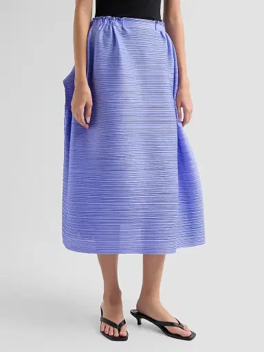 Pleats Please Issey Miyake Women's Bouncy Basket Plisse Midi Skirt - Steel Blue | Thumbnail 4 Pleats Please Issey Miyake Women's Bouncy Basket Plisse Midi Skirt - Steel Blue | Thumbnail 4