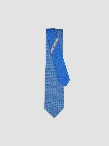 FERRAGAMO Men's Gancini Heart Silk Tie - Azzurro | Thumbnail 2 FERRAGAMO Men's Gancini Heart Silk Tie - Azzurro | Thumbnail 2