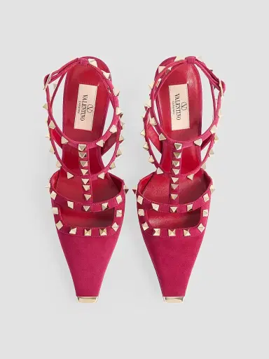 Valentino Garavani Women's Rockstud Suede 100MM Pumps - Insolent | Thumbnail 4 Valentino Garavani Women's Rockstud Suede 100MM Pumps - Insolent | Thumbnail 4