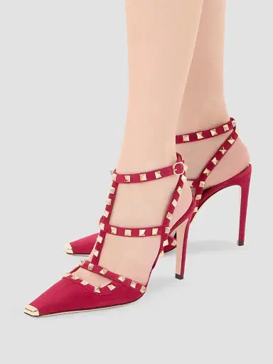 Valentino Garavani Women's Rockstud Suede 100MM Pumps - Insolent | Thumbnail 7 Valentino Garavani Women's Rockstud Suede 100MM Pumps - Insolent | Thumbnail 7