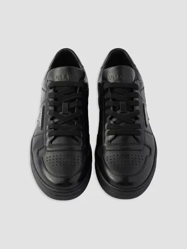 Prada Men's Downtown Leather Sneakers - Black | Thumbnail 2 Prada Men's Downtown Leather Sneakers - Black | Thumbnail 2