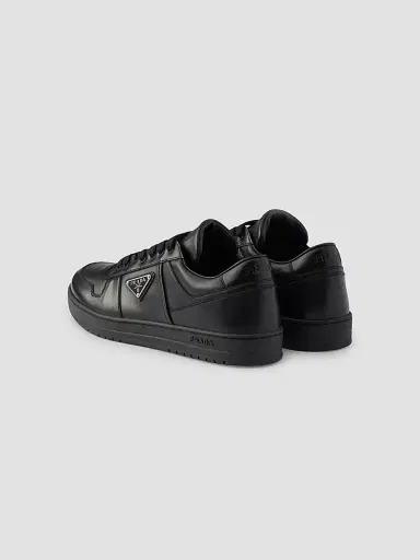 Prada Men's Downtown Leather Sneakers - Black | Thumbnail 3 Prada Men's Downtown Leather Sneakers - Black | Thumbnail 3