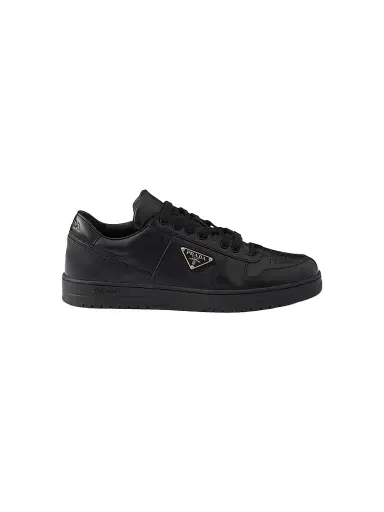 Prada Men's Downtown Leather Sneakers - Black | Thumbnail 1 Prada Men's Downtown Leather Sneakers - Black | Thumbnail 1