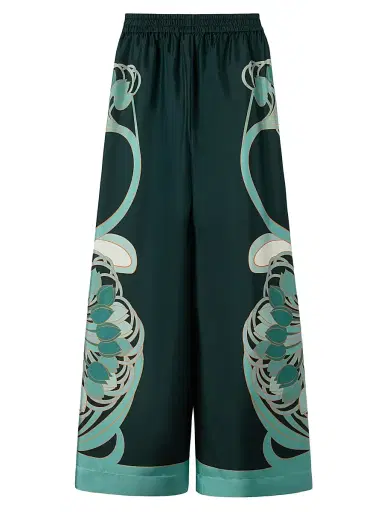 La DoubleJ Women's Palazzo Pants - Blooming Tulip Dark Green | Thumbnail 2 La DoubleJ Women's Palazzo Pants - Blooming Tulip Dark Green | Thumbnail 2