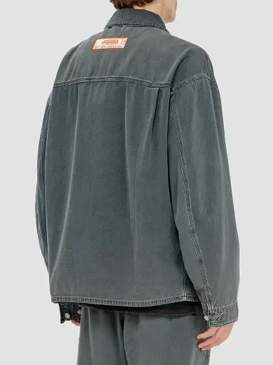 Diesel Men's Stack Cotton Utility Jacket - Antique Grey | Thumbnail 3 Diesel Men's Stack Cotton Utility Jacket - Antique Grey | Thumbnail 3