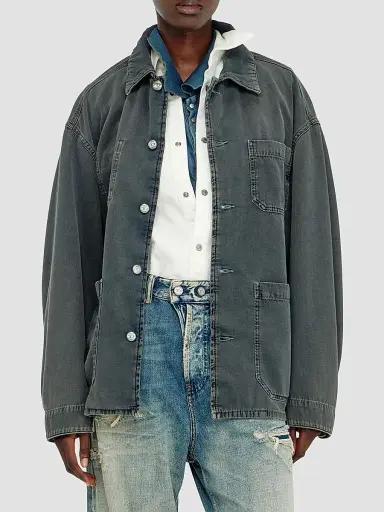 Diesel Men's Stack Cotton Utility Jacket - Antique Grey | Thumbnail 7 Diesel Men's Stack Cotton Utility Jacket - Antique Grey | Thumbnail 7