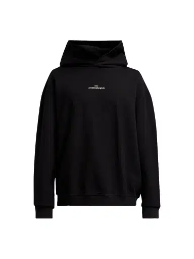 Maison Margiela Men's Reversed Logo Cotton Hoodie - Black | Thumbnail 1 Maison Margiela Men's Reversed Logo Cotton Hoodie - Black | Thumbnail 1