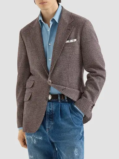 Brunello Cucinelli Men's Comfort Wool and Cashmere Flannel Deconstructed Cavallo Blazer - Blueberry | Thumbnail 2 Brunello Cucinelli Men's Comfort Wool and Cashmere Flannel Deconstructed Cavallo Blazer - Blueberry | Thumbnail 2