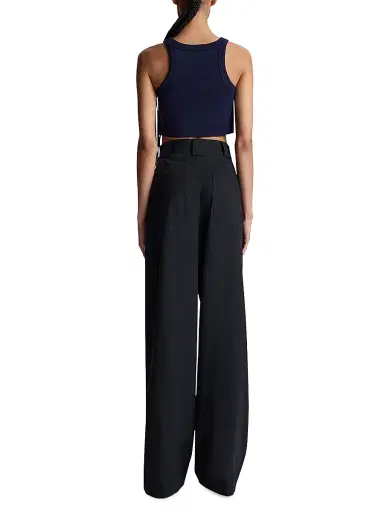A.L.C. Women's Halsey Cotton Racerback Crop Tank - Navy | Thumbnail 5 A.L.C. Women's Halsey Cotton Racerback Crop Tank - Navy | Thumbnail 5