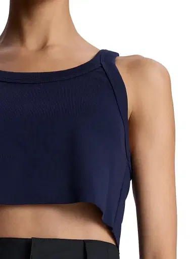 A.L.C. Women's Halsey Cotton Racerback Crop Tank - Navy | Thumbnail 6 A.L.C. Women's Halsey Cotton Racerback Crop Tank - Navy | Thumbnail 6