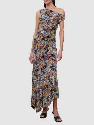 Staud Women's Amaris Asymmetric Maxi Dress - Millefiori Mosaic - Size XL | Thumbnail 3 Staud Women's Amaris Asymmetric Maxi Dress - Millefiori Mosaic - Size XL | Thumbnail 3