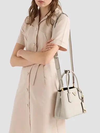 Prada Women's Small Double Saffiano Leather Bag | Thumbnail 2 Prada Women's Small Double Saffiano Leather Bag | Thumbnail 2