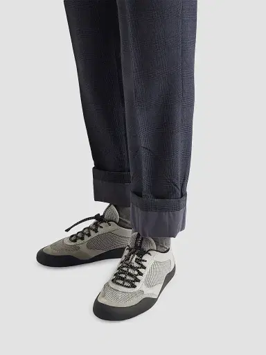 Prada Men's Speedrock Leather and Mesh Fabric Sneakers - Grey | Thumbnail 7 Prada Men's Speedrock Leather and Mesh Fabric Sneakers - Grey | Thumbnail 7