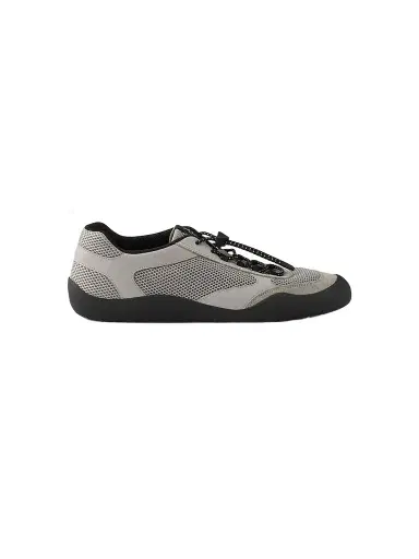 Prada Men's Speedrock Leather and Mesh Fabric Sneakers - Grey | Thumbnail 1 Prada Men's Speedrock Leather and Mesh Fabric Sneakers - Grey | Thumbnail 1