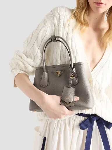 Prada Women's Small Double Saffiano Leather Bag | Thumbnail 3 Prada Women's Small Double Saffiano Leather Bag | Thumbnail 3