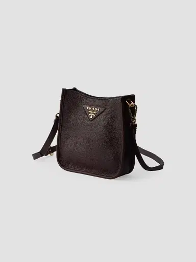 Prada Women's Mini Leather Shoulder Bag - Dark Brown | Thumbnail 2 Prada Women's Mini Leather Shoulder Bag - Dark Brown | Thumbnail 2