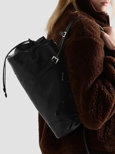 Prada Women's Bonnie Antiqued Leather Tote Bag - Black | Thumbnail 2 Prada Women's Bonnie Antiqued Leather Tote Bag - Black | Thumbnail 2
