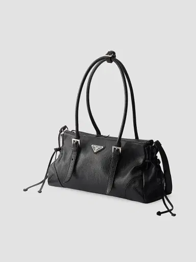 Prada Women's Bonnie Antiqued Leather Tote Bag - Black | Thumbnail 4 Prada Women's Bonnie Antiqued Leather Tote Bag - Black | Thumbnail 4