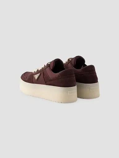 Prada Women's Downtown Bold Re-Nylon and Suede Sneakers - Dark Red - Size 11 | Thumbnail 3 Prada Women's Downtown Bold Re-Nylon and Suede Sneakers - Dark Red - Size 11 | Thumbnail 3