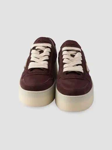 Prada Women's Downtown Bold Re-Nylon and Suede Sneakers - Dark Red - Size 11 | Thumbnail 4 Prada Women's Downtown Bold Re-Nylon and Suede Sneakers - Dark Red - Size 11 | Thumbnail 4
