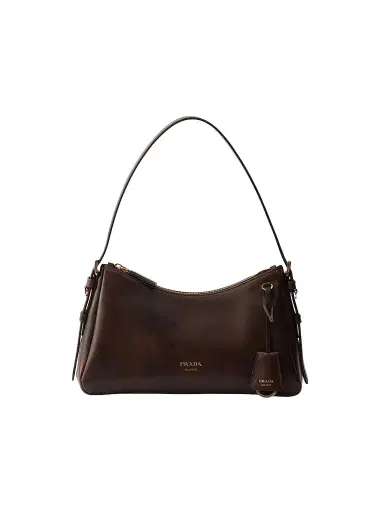 Prada Women's Aimée Medium Leather Shoulder Bag - Brown | Thumbnail 1 Prada Women's Aimée Medium Leather Shoulder Bag - Brown | Thumbnail 1