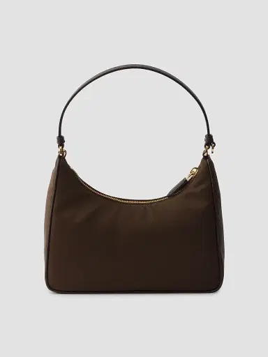 Prada Women's Re-Edition 2005 Nylon and Saffiano Mini Shoulder Bag - Brown | Thumbnail 4 Prada Women's Re-Edition 2005 Nylon and Saffiano Mini Shoulder Bag - Brown | Thumbnail 4