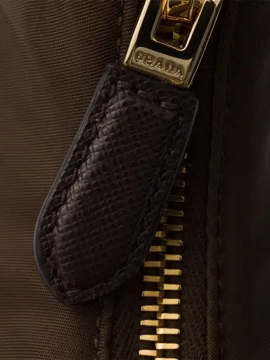 Prada Women's Re-Edition 2005 Nylon and Saffiano Mini Shoulder Bag - Brown | Thumbnail 5 Prada Women's Re-Edition 2005 Nylon and Saffiano Mini Shoulder Bag - Brown | Thumbnail 5