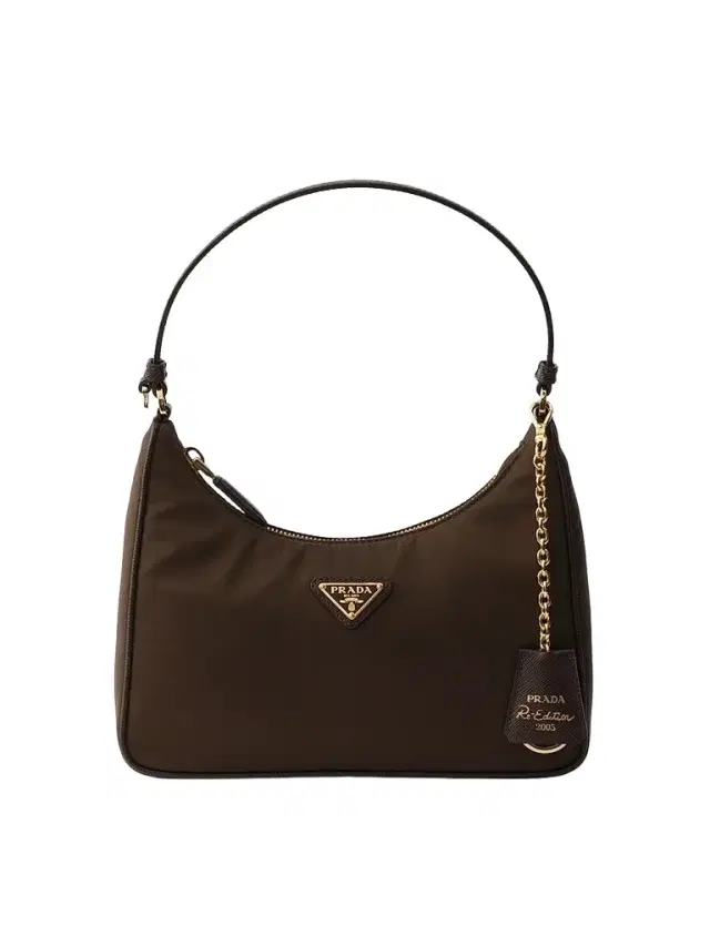 Women's Re-Edition 2005 Nylon and Saffiano Mini Shoulder Bag - Brown Women's Re-Edition 2005 Nylon and Saffiano Mini Shoulder Bag - Brown