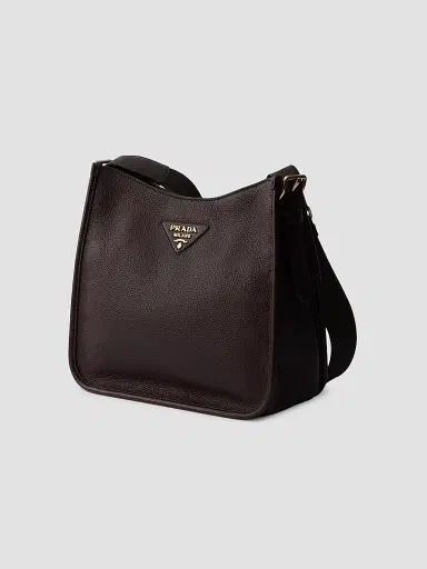 Prada Women's Leather Shoulder Bag - Dark Brown | Thumbnail 2 Prada Women's Leather Shoulder Bag - Dark Brown | Thumbnail 2