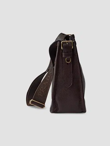 Prada Women's Leather Shoulder Bag - Dark Brown | Thumbnail 4 Prada Women's Leather Shoulder Bag - Dark Brown | Thumbnail 4