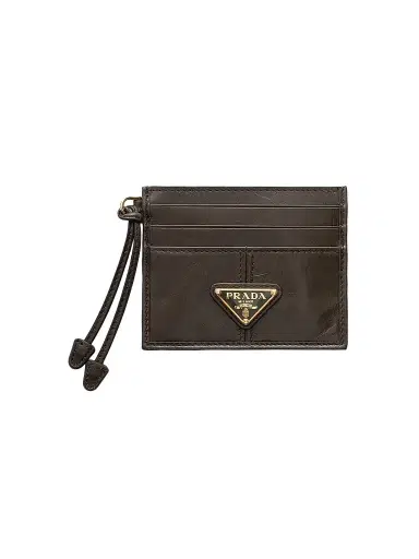 Prada Women's Leather Card Holder - Dark Green | Thumbnail 1 Prada Women's Leather Card Holder - Dark Green | Thumbnail 1